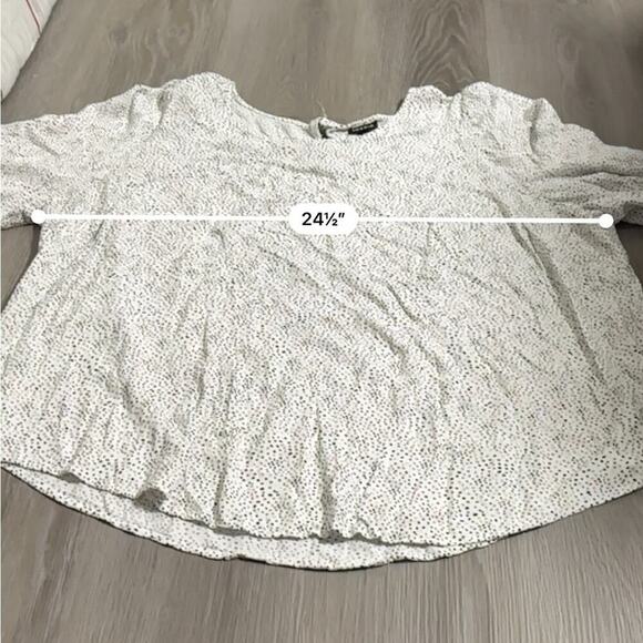 Torrid White & Black Print Crepe Ruched Half Sleeve Blouse Size 4X - Picture 10 of 11